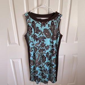 Blue and black flowers texture dress